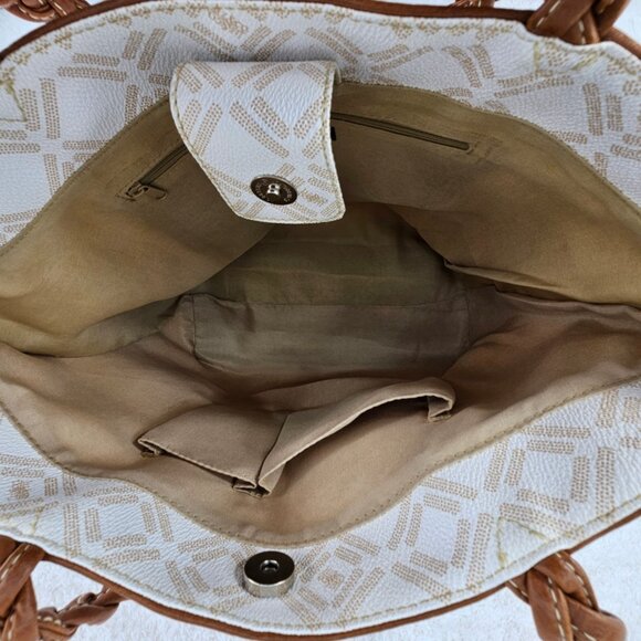 LIZ AND CO Signature Logo Faux Leather Top Snap Tote Shoulder Shopper Bag - Picture 12 of 13